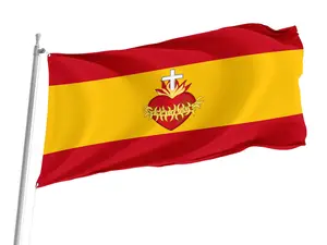 Spain Flag with Sacred Heart: 3x5 Ft