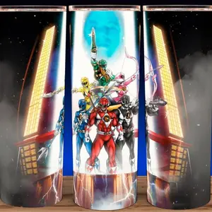 Ultimate 6 Heroes & Mentor Travel Mug Legendary Weapons Team Design 20oz & 40oz Stainless Steel Cup with 24 Hours Warming Time BPA-Free Rust-Proof Tumbler for Fans Ideal for On-the-Go Use