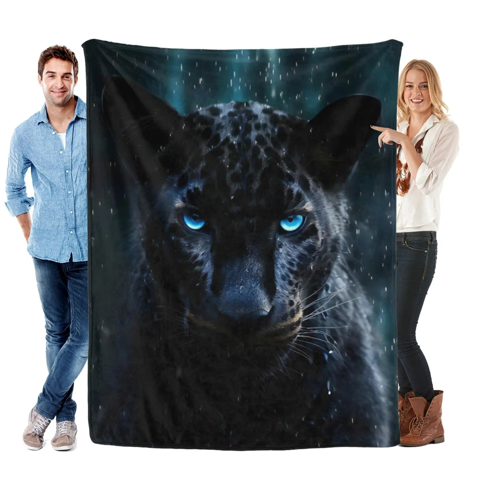 Black Panther theme flannel blanket, a thick blanket, soft and warm, very comfortable, an ideal gift for everyone, suitable as a gift for adults, children, birthdays, Christmas parties
