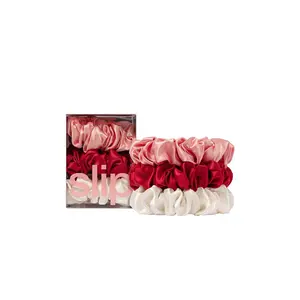 slip Pure Silk Large Scrunchies Set Of 3 in Rosy