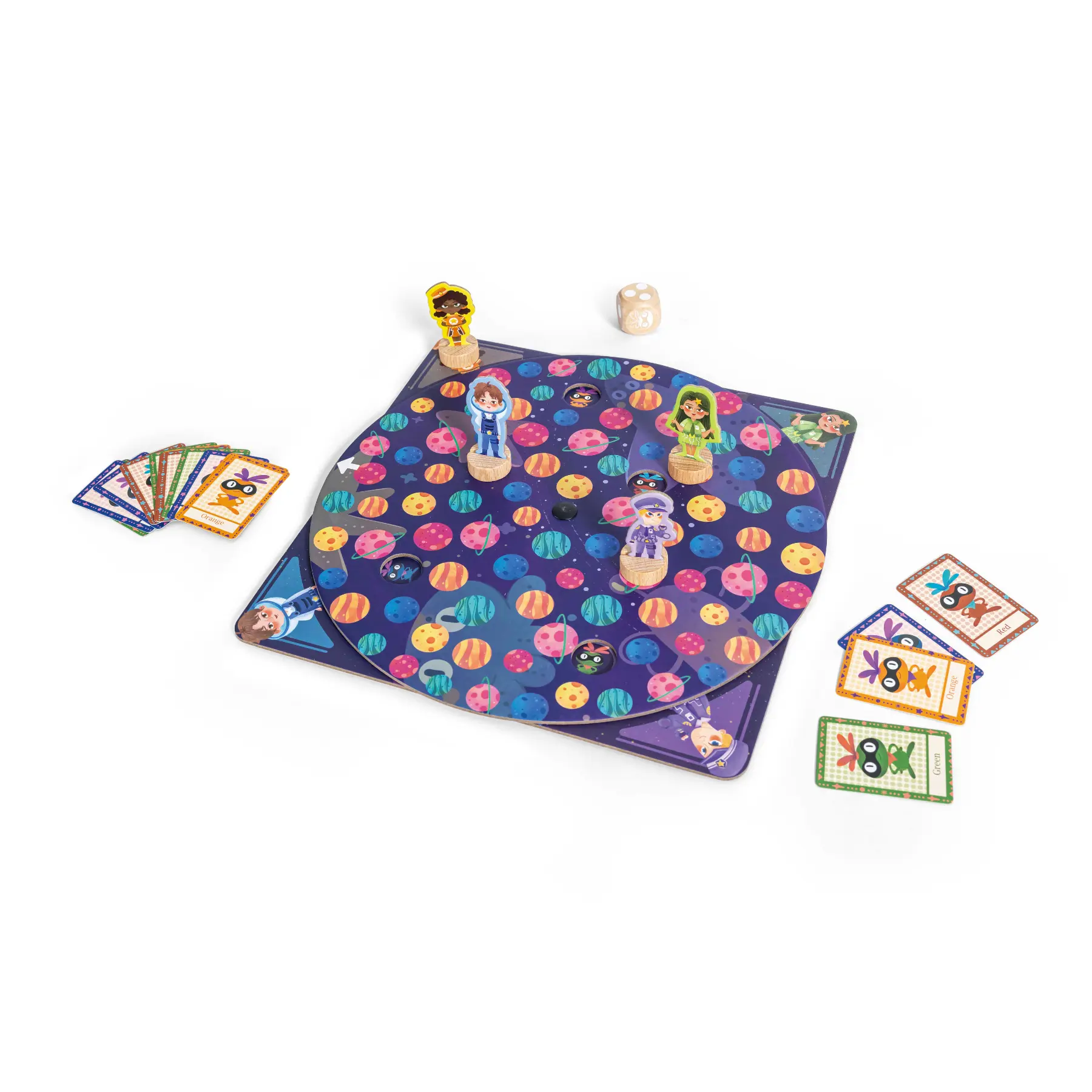Hape Planetary Pursuit Spinning Board Game - Vibrant Beechwood Rotating Board, Quality Materials, Screen-Free Group Games for Kids 3+, Easy to Understand, Development Booster for Independent Play Nights, No Default Paper Components