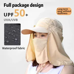 Dealsforyouday Fishing Hat for Men & Women, Outdoor UV Sun Protection UPF50+ Wide Brim Hat with Face Cover & Neck Flap Water-Resistant Unisex Quick Dry Breathable Water-Resistant Comfortable Quick Dry