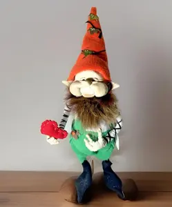 Handmade Enchanted Spirit of Love Gnome Art Doll Earth Elemental Carrying Heart