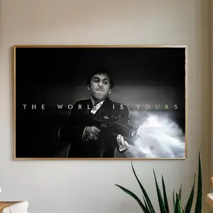 [NO FRAME] Vintage The World Is Yours Poster - Tony Montana - Scarfac Wall Art Made in USA