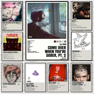 PIKPAKA A-Album Cover Rapper Lil P-peep Painting Calligraphy HD Canvas Printing Poster Artwork Home Living Room Office Decoration Painting Room Wall Art