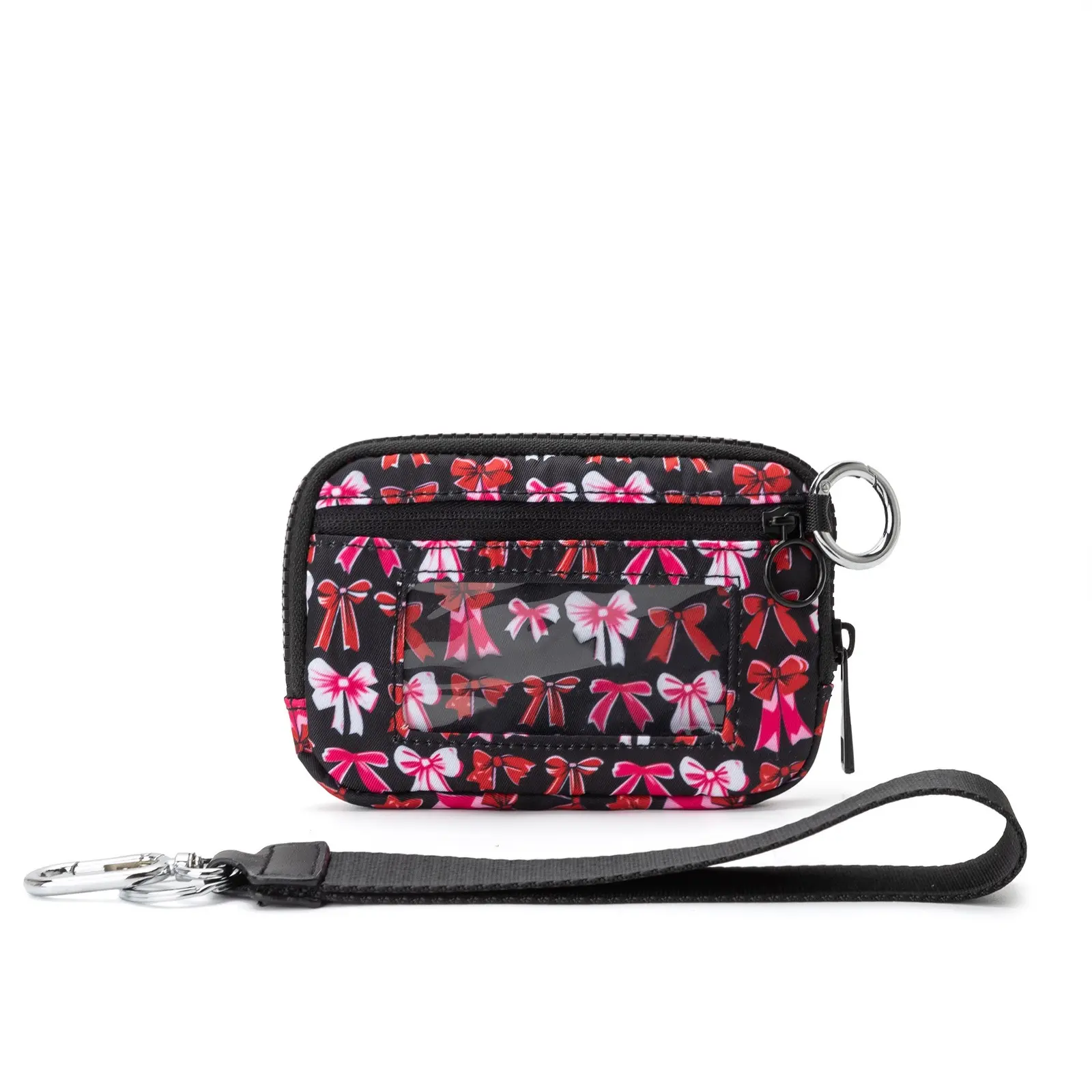 black with red＆pink bow print