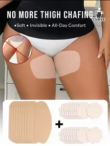 Disposable Skin Color Thigh Anti-Chafe Pads + Flower Nipple Covers Set, Independent Packaging, Friction Prevention, Travel Essential, Women Underwear