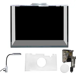 Rise Torrent Glass Fish Tank 2.8 Gallon Betta Fish Tank Aquarium Starter Kit with Filter and Light Small Desktop Aquarium Kit for Betta Goldfish