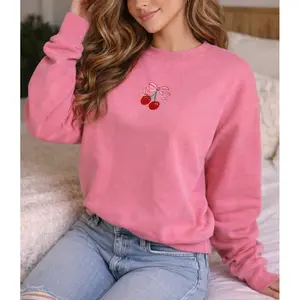 'Sweet Cherry Crush' Embroidered Cozy Crew