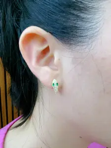 925 Sterling Silver with Simulated Diamond Snake Shape Earrings for Women