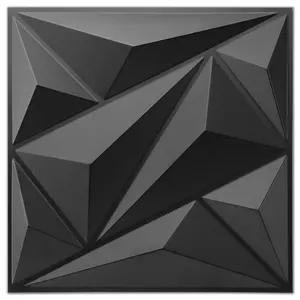 33 Pack 3D Wall Panel Diamond for Interior Wall Décor, PVC Flower Textured Wall Panels for Living Room Lobby Bedroom Hotel Office, Black, 12''x12'' Cover 32.Sq.Ft.