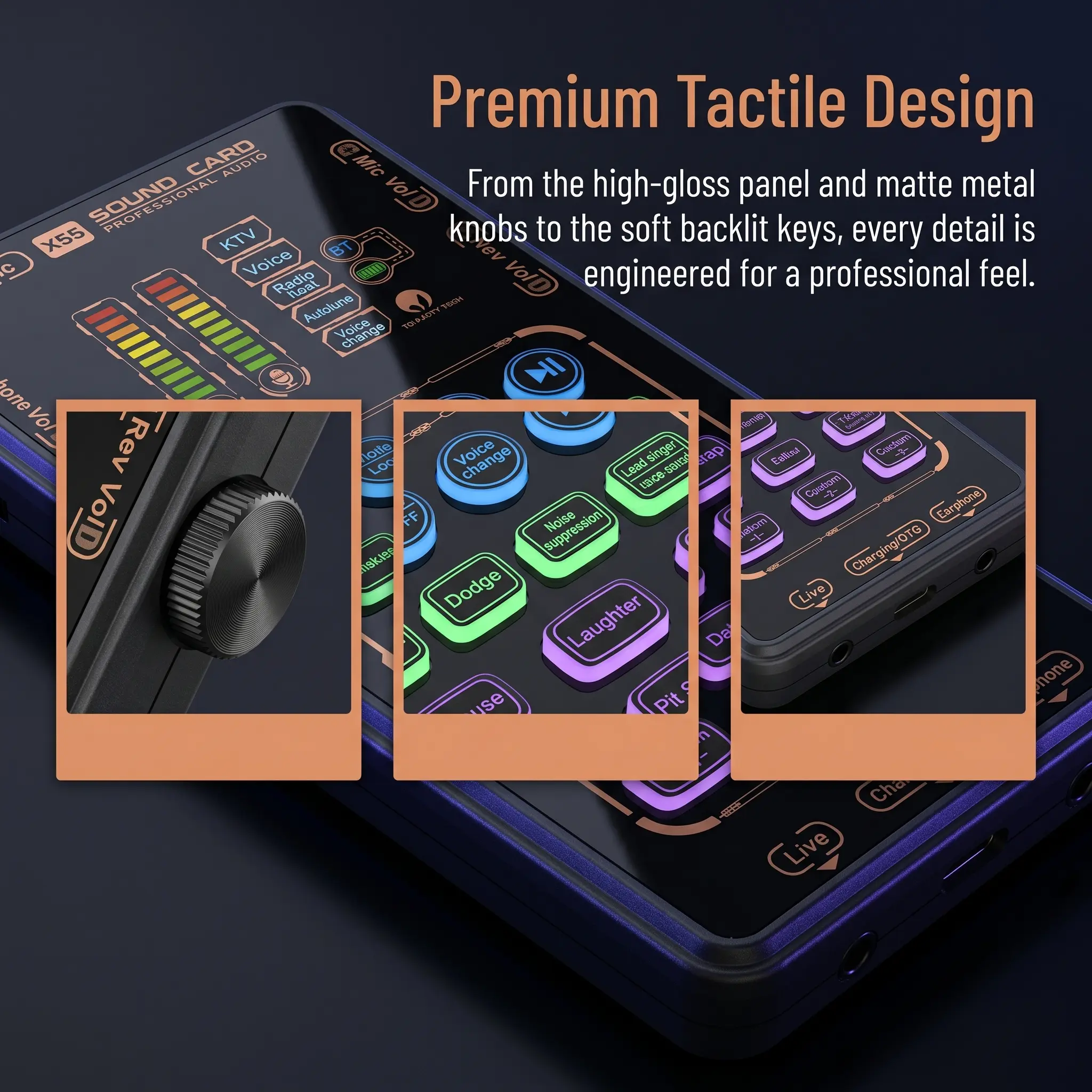 X55 Pro Compact Digital Sound Card Set, Portable Handheld Audio
