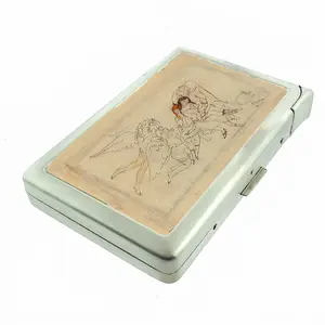 Angel Illustration Metal Case with Built in Lighter