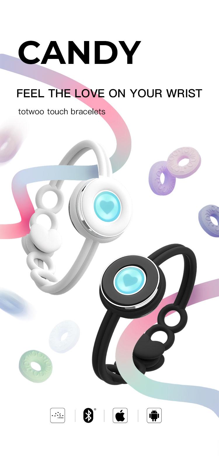 【emotional smart jewelry】totwoo Candy Original Long Distance Touch Bracelets Functional Love Connect Gift For Boyfriend or Girlfriend or your Family