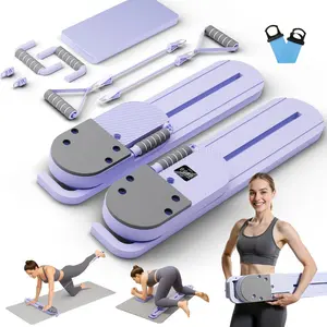 8-in-1 Multifunctional Fitness Board--ABS Material Pilates Slide Board, Foldable and Portable, Designed for Abdominal and Core Strength Training, Home Fitness Equipment
