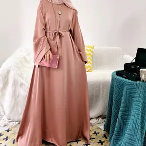 satin abaya satin modest dress satin ramadan abaya satin eid dress satin maxi dress satin long maxi dress with belt