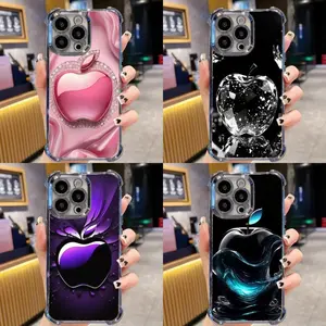 Printing pattern is not 3D, Diamond cut Apple super cool four - corner cushioned case for iPhone models, new electroplated corner - padded mobile phone case, gift, giveaway, trendy, fashionable---975 #IPPG1