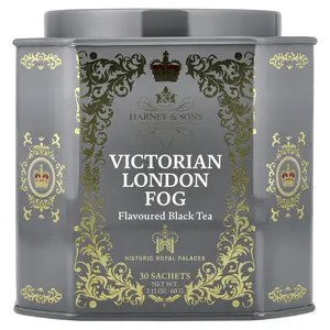 Harney & Sons Black Tea, Victorian London Fog, 30 Sachets, 2.11 oz (60 g)