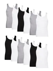 Hanes 12-Pack Tank Tops for Men, Cotton Ribbed Undershirts – Soft & Breathable – Moisture-Wicking Men’s Clothing