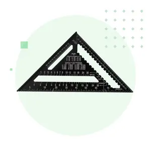 YoraHome Triangle Square Ruler 12-inch Aluminum Alloy Carpenter Square Protractor for Woodworking and Home Use Metric Imperial Measurements