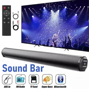 Sound Bars for Smart TV, Wireless TV Soundbar Speakers, with TF/AUX/FM/USB/TWS, Surround Sound System, Crisp Sound And Easy Setup, Soundbar for TV, PC, Projector, Perfect for Thanksgiving Party, Winter Holiday