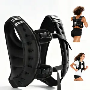 16lbs Weight Vest with Reflective Stripes, Adjustable Straps | Fitness Weight Training Equipment for Strength Training, Rucking