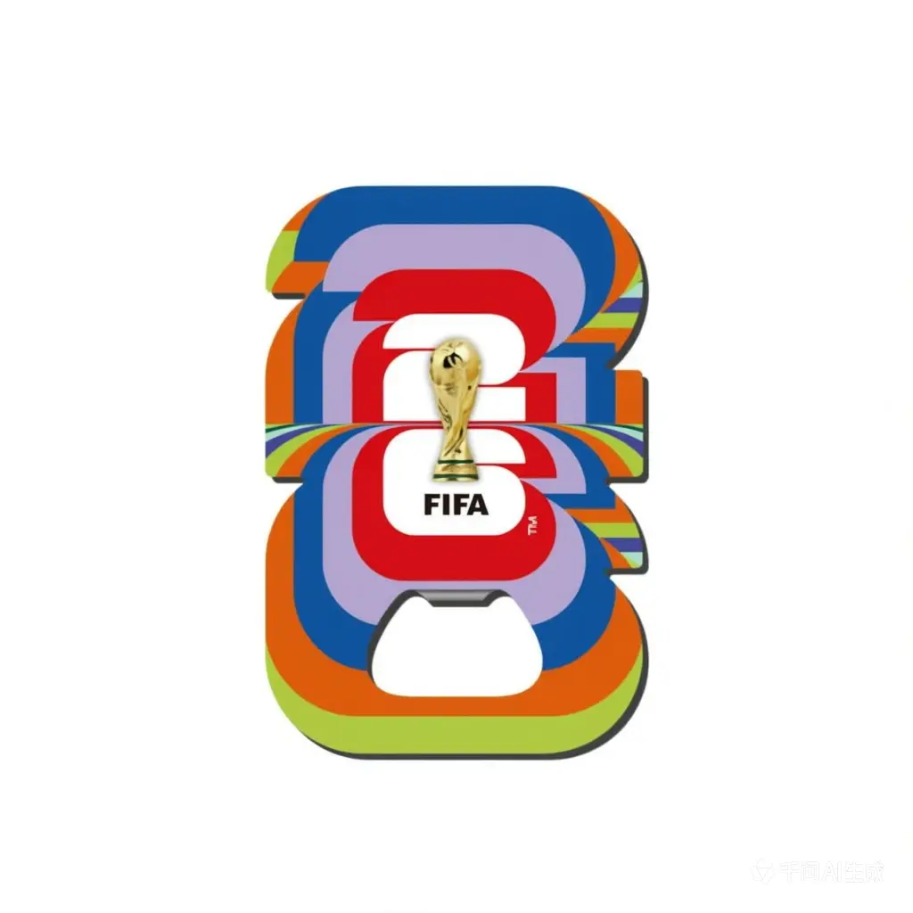 MINISO 2026 FIFA World Cup Colorful Fridge Magnet Bottle Opener, Home Decor, Practical Soccer Fan Souvenir Gift