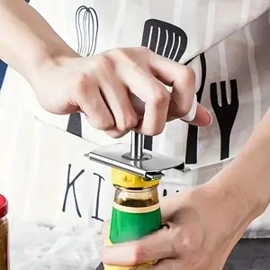 Handy Tool, Stainless Steel Jar Opener - Adjustable, Multifunctional Bottle & Can Lid Gripper for Easy Opening - Essential Kitchen Accessory
