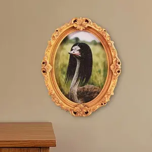 Ostrich Hair Refrigerator Magnet, Vintage Oval Shape, Mini Frame Design, Fun Home Decor, Perfect Holiday Gift, Unique Kitchen Accessory