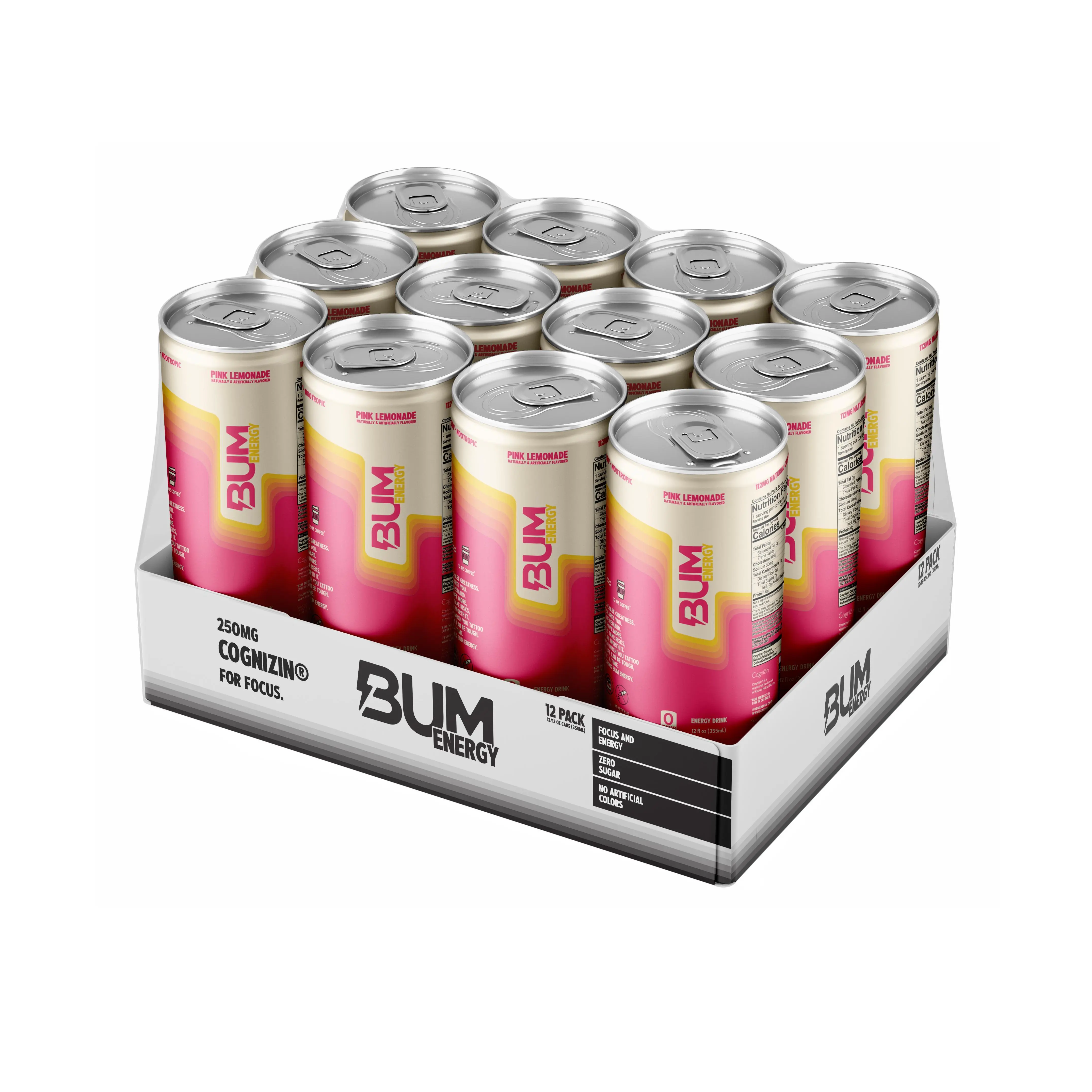 BUM Energy Drink – Sugar Free Energy Drink with Natural Caffeine & Cognizin for Energy & Focus – Clean Energy Beverage – 12 oz Cans (12 Pack) BUM Energy Drink – Sugar Free Energy Drink with Natural Caffeine & Cognizin for Energy & Focus – Clean Energy Beverage – 12 oz Cans (12 Pack)
