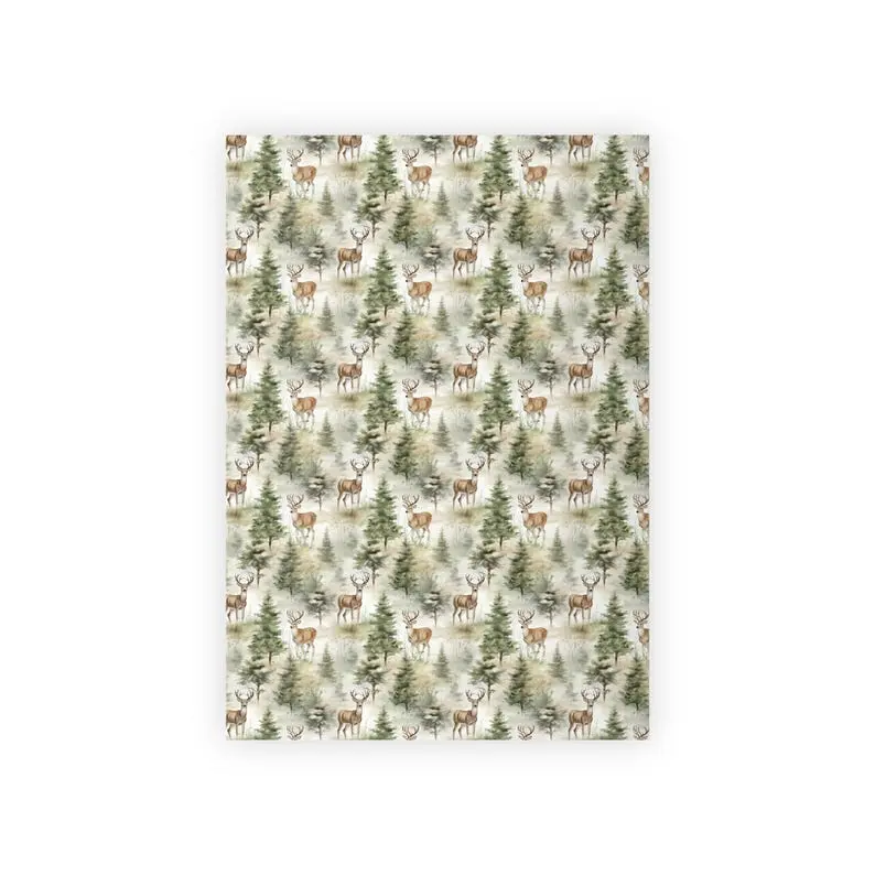 Rustic Deer Gift Wrapping Paper Roll, Eco-Friendly Wrapping, Holiday Gift Wrap, Christmas Decor, Nature-Themed Gift Wrap