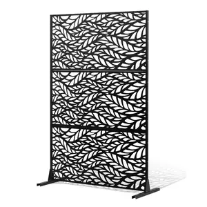 VEVOR Metal Privacy Screen, 38 Wx 60 H Freestanding Modern Privacy Fence, Garden Divider Panel with Extended Ground Stakes Panel Height Adjustable, Freestanding Outdoor Divider for Garden, IndoorVEVOR Super Brand Day