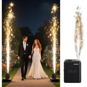 Mini Cold Spark Machine | Portable FX Device with Auto Safety Cutoff | Stage/Wedding/Event Special Effects Machine (1 Unit Black+10 PCS Consumables)