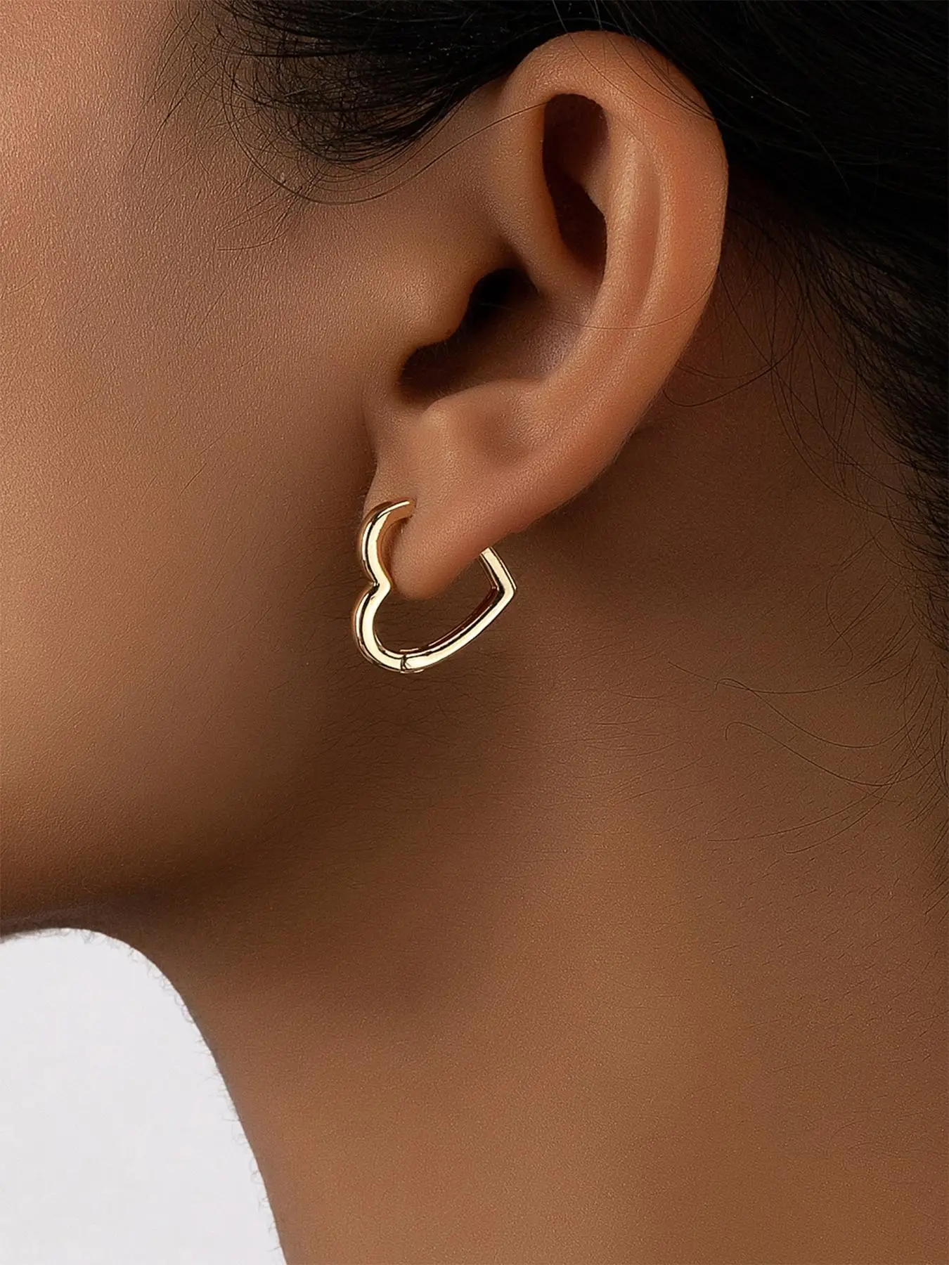 Women's Heart Design Hoop Earrings, 1 Pair/2 Pairs Elegant All-match Earrings for Girls Gift, Earrings for Women, Female Classic Fashion Dainty Jewelr