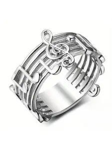 Fashionable notes, lines, women's rings suitable for daily parties, banquets, women's high-end jewelry, Valentine's Day gifts