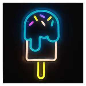 Sign Illuminated Popsicle Sign Lamp, LED Neon Sign Light For Kids Grils Party Shop Decoration Hanging Art Neon Signs 15.4cm×28.8cm Sign Illuminated