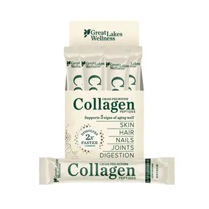 Great Lakes Wellness Collagen Peptides Powder - Unflavored, 20 Travel Sticks for Skin, Hair, Nails, Joints & Digestion