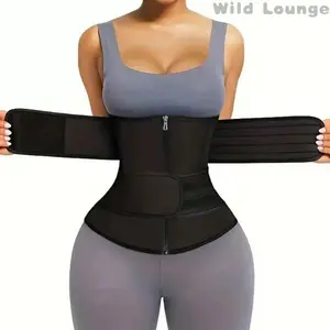 Black Waist Trainer for Women - Compression Waist Belt, Sports Waist Trimmer, Abdominal Binder Shapewear Polyester, Comfortable Womenswear