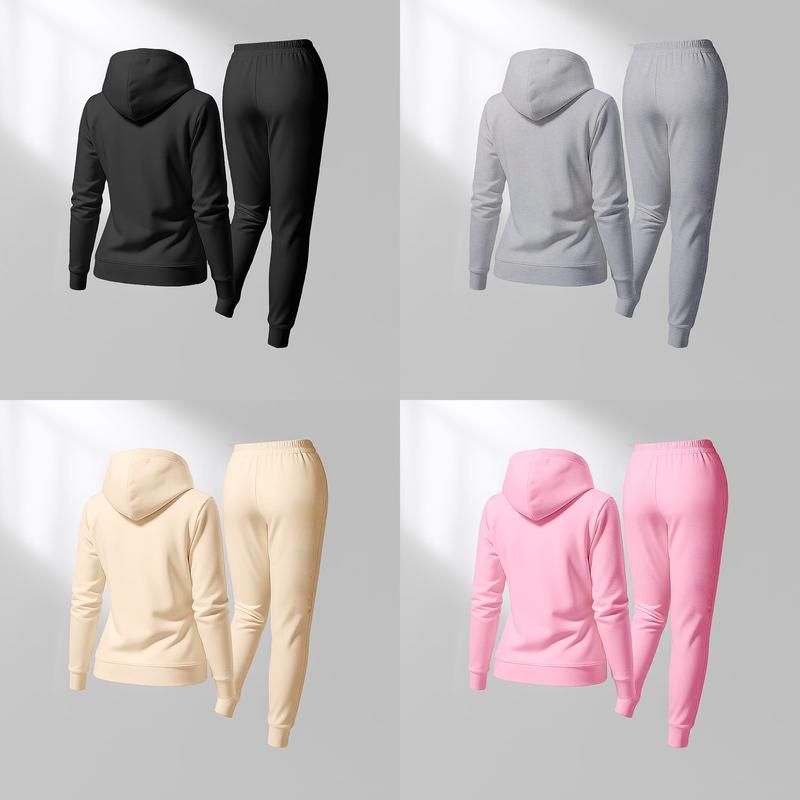 Women's Black Woman In Profile  Print Hoodie And Drawstring Track Pants Set, Casual Sportswear, Long-Sleeved Hooded Jacket And Pants, Suitable For Autumn And Winter, Everyday Wear, Indoor And Outdoor Sportswear, Casual Sportswear.