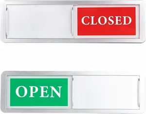 Open Closed Privacy Slider Sign for Office, Restroom, Salon, Home Office, Wall & Window, Business Open Closed Sliding Door Sign