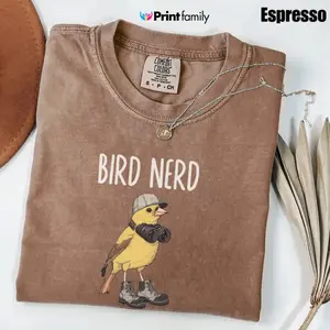Comfort Colors Bird Nerd T-Shirt, Bird Lover Tee, Funny Bird Watcher Tshirt, Twitcher T-Shirt, Gift for Bird Nerd, Bird Tee, Bird Watcher Gift, Bird Nerd Tee - Printfamily