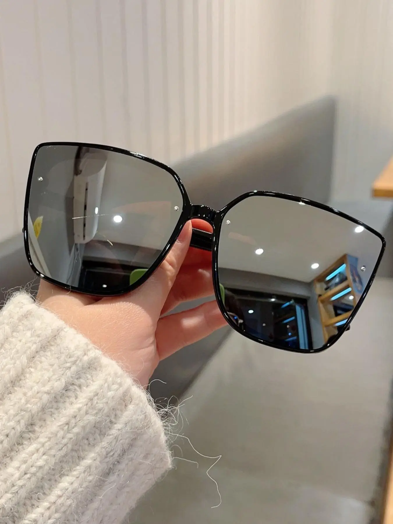 Fluorescent Silver Color Multi-Functional Fashion Glasses, Minimalist Design, Trendy Beach Eyewear, Stylish Glasses, Perfect for Women Daily Outing Shopping Beach Wear