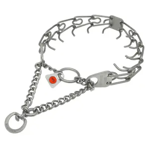 Matte Stainless Steel Dog Training Collar with Swivel D-Ring Scratch Resistant Prong Collar