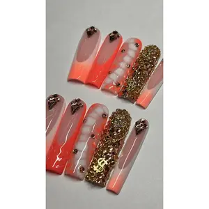 CREAMSICLE | SQUARE | XL LONG | PRESS ON NAILS