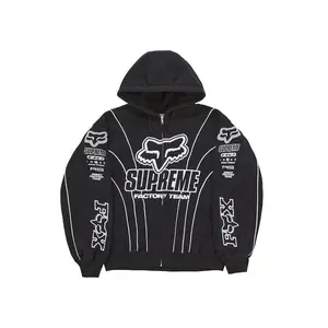 Supreme Men's Fox Racing Zip Up Hooded Sweatshirt Black, from StockX