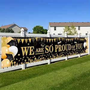 Graduation Banner 2026, & Design, Durable Polyester Material, Perfect for Outdoor Celebrations, Party Decoration, Graduation Party Decorations