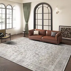 Area Rug with a Vintage Floral Design for Indoor Floor Decoration Featuring Low Pile And Non-Slip Properties