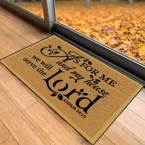 Inspirational Bible Verse Doormat - Machine Washable Welcome Mat with Floral Design for Indoor, Outdoor, Bedroom, Hallway, Patio, Photo Prop, Gift Decorative Rug