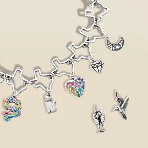 JA Jewelry Single Pendant with Multiple Elements Cute Fun Fashionable Exquisite DIY Bracelet Necklace Everyday Fashion Gift for Family Loved Ones Friends