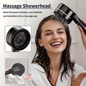 Home piano key multicolor shower head inspired by Prague design with pressure boosted flow, stylish clean shape for bathroom refresh and apartment installation